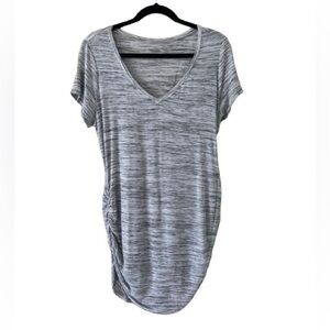 MATERNITY- Motherhood Grey/black V-neck Tee shirt - Short Sleeve Size M